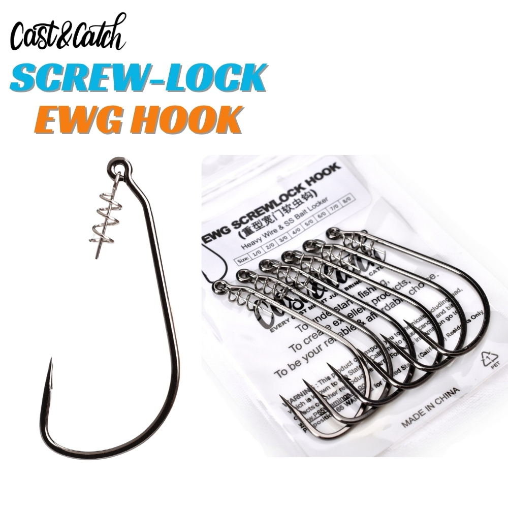 Fishing Hook Circle - Cast&Catch SCREW-LOCK Weedless EWG Hook -