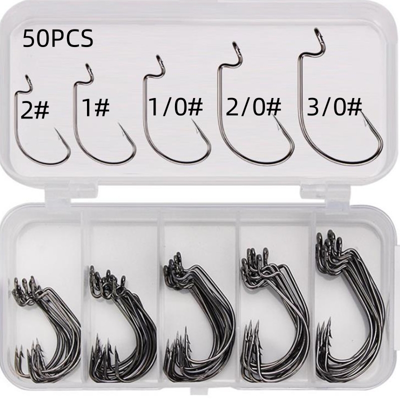 50Pcs/Box High Carbon Steel Fi - Fishing Hook Offset recension och pris